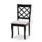 Baxton Studio Verner Modern and Contemporary Grey Fabric and Dark Brown Finished Wood 2-Piece Dining Chair Set 183-10532-Zoro - alternate 8